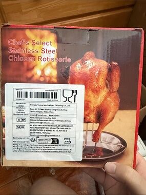 Chef's Select Stainless Steel Chicken Rotisserie - Red Accent